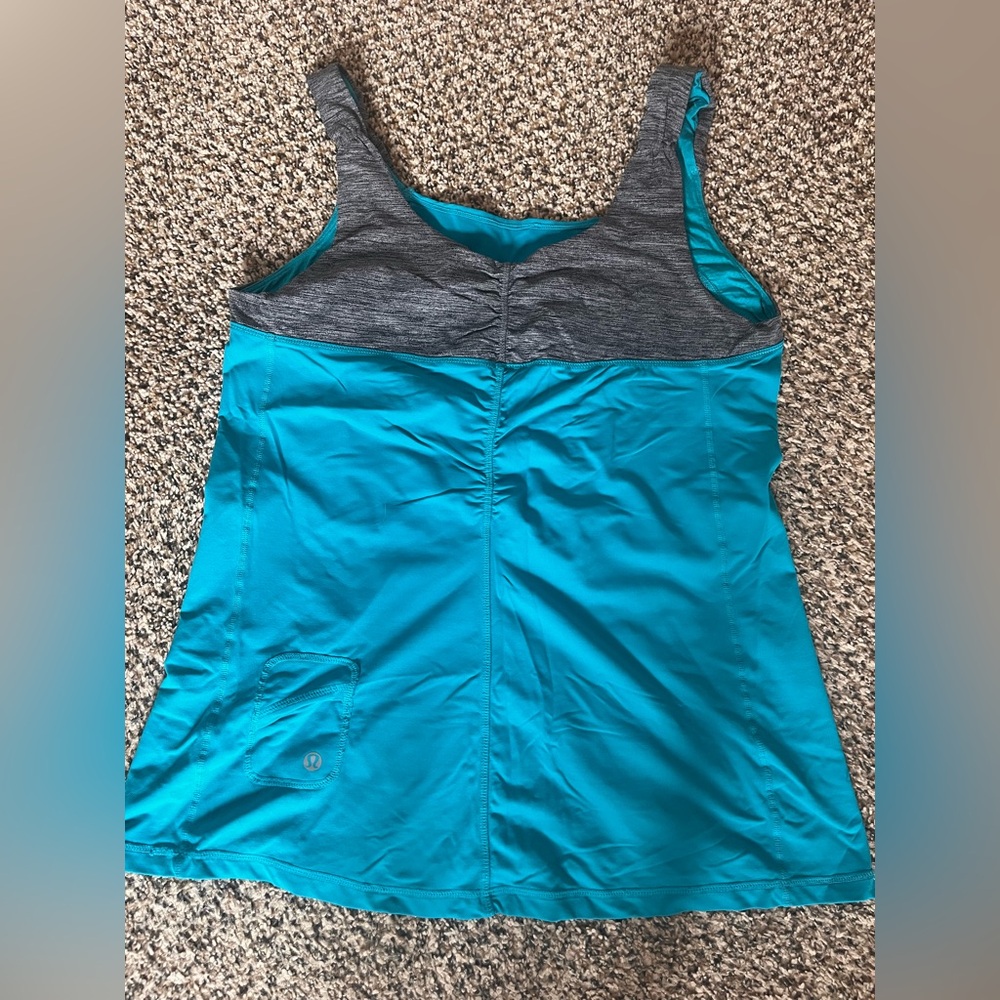 Lululemon size 12 Teal and Gray Athletic Tank Top